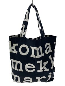 marimekko◆トートバッグ/キャンバス/BLK/総柄