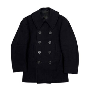 激レア!! US.NAVY◆40s/10ボタン/NAVAL CLOTHING FACTORY ビンテージ ピーコート Pコート /ポケット裏地コーデュロイ生地/ネイビー