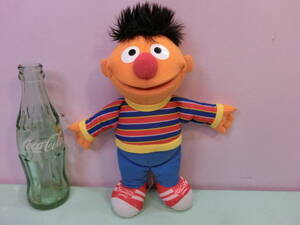 セサミストリート◆アーニー ビンテージ ぬいぐるみ 人形 25cm◆SESAME STREET Ernie Vintage stuffed animal toy Plush ジムヘンソン