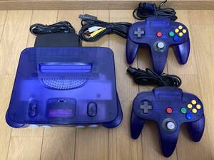 任天堂 NINTENDO 64 本体 ミッドナイトブルー コントローラー 2個セット 極美品 ニンテンドー N64