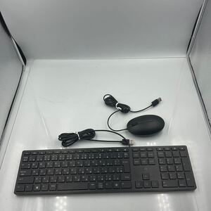 ◎(D067) hp 有線 USBキーボード HSA-P010K ブラック + HP マウス HSA-P009M 中古（辰2）