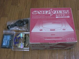 [SEGA] セガサターン本体(ミストグレー)[1997年製](箱説付き)＋拡張RAMカートリッジ4MB 他