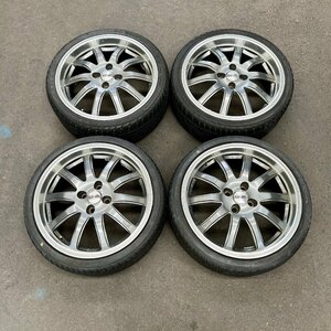 補修前提　タイヤ付き社外ホイール4本セット　OZ TRIBE EVO(オーゼット トライブ エボ)　18×7J　+42　100　4穴　215/35R18　2019年　4ミリ