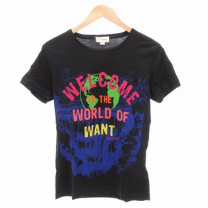 ディーゼル DIESEL Tシャツ カットソー プリント 半袖 S 黒 ブラック /HO● 0117 メンズ