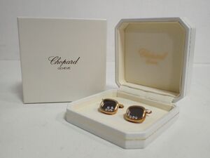 K287/6E□Chopard ショパール カフス Geneve ハッピーダイヤモンド K18 ゴールド 箱付き 良品□