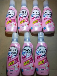 花王 ハミング 消臭実感Wパワー 柔軟剤 フレッシュフローラルの香り 530ml 本体 部屋干しOK 7個セット y10209-7-HE1