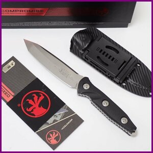 ★1円 未使用 Microtech/マイクロテック ソーコム アルファ T/E 114-10 フィックスドナイフ/M390/G-10/シース・外箱付き&1802700087