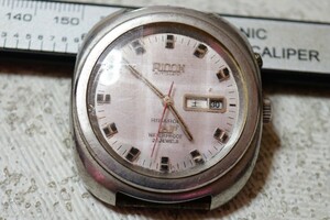 75 稼働品 RICOH/リコー RIBARON リバロン 26石 AUTOMATIC 自動巻き フェイス 文字盤 腕時計 アクセサリー ヴィンテージ ブランド ジャンク