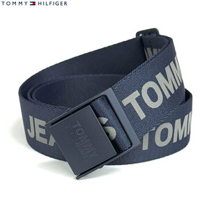 TOMMY JEANS トミー ジーンズ 新品 メンズ ベルト 95cm AM0AM07190 ロゴ ウエビングベルト ウエストベルト ダークブルー 並行輸入品