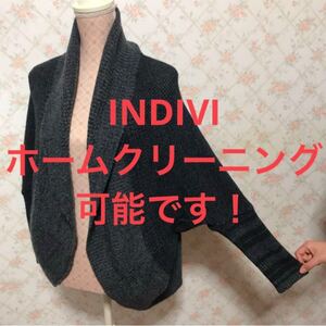 ★INDIVI/インディヴィ★極美品★長袖カーディガン38(M.9号) グレー ニット