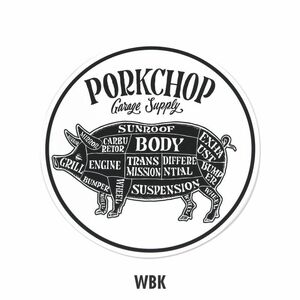 送料90円　PORKCHOP サークル ステッカー [KGPC065]　ポークチョップ　WBK