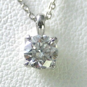 ダイヤモンド ネックレス 一粒 新品 プラチナ 0.6カラット 鑑定書付 0.632ct Dカラー SI1クラス 3EXカット H&C CGL 通販