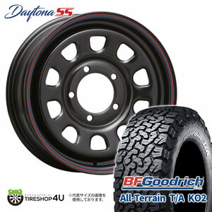 4本セット MLJ DAYTONA SS 16x6.0J 5/139.7 +0 BK BFGoodrich All-Terrain T/A KO2 235/70R16 RWL ジムニーシエラ JB74 JB43 W