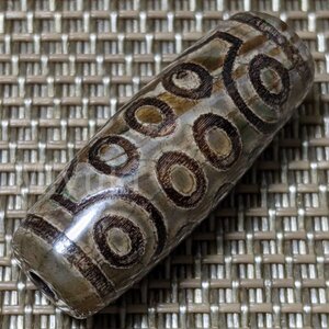 御幸天珠 AV06924 龍紋 二十一眼天珠 30x11mm 21眼天珠 多眼天珠 龍紋天珠 ドラゴンアゲート 龍紋瑪瑙