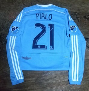 値下交渉 2015年 ニューヨーク・シティFC 21 ピルロ 長袖 adidas 検)MLS NEW YORK CITY PIRLO AUTHENTIC SHIRT L/S ITALY イタリア代表 Y2K