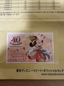 東京ディズニーリゾート 株主優待 パスポート 