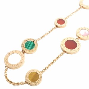 美品/ BVLGARI ブルガリ K18YG/BBソートワール ネックレス イエローゴールド/マルチカラー レディース