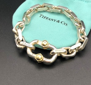 アクセ(サ60)★[[BJ-543]]★TIFFANY＆Co(ティファニー)★メイカーズ ワイド ブレスレット コンビ★