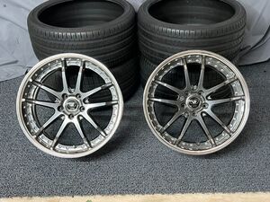 美品！19インチホイール VERZ-WHEELS KCV04 KUHL 8J+22 PCD114.3 Oディスク 社外ホイール 10本スポーク ブラック 黒 2本セット WN1030