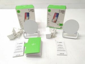 ◆ 動作品 美品 Belkin ベルキン ワイヤレス充電スタンド au +1 collection SELECT 10W 2個セット 0603B6 @60 ◆