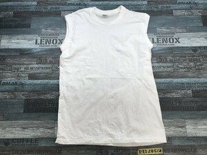 SKYCOTT メンズ コットン ノースリーブ Tシャツ LA 白