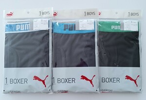 送料無料★PUMA ボクサーパンツ 170cm 3枚セット 前開き プーマ 黒1 紺2 ブラックネイビー パンツ ボクサーブリーフ DRY生地 通気性