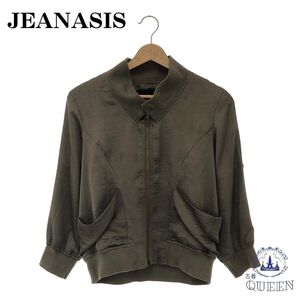 ☆美品☆ JEANASIS ジーナシス アウター ジャンパー 長袖 グリーン Free 901-77 送料無料