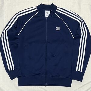 レアカラー美品 adidas オリジナルス 紺 ATP 復刻 トレフォイルロゴ ジャージ L トラックジャケット トラックトップ アディダス SST 正規品