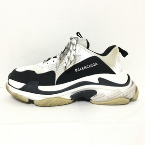 バレンシアガ BALENCIAGA スニーカー 27 536737 トリプルS 化学繊維×レザー 白×黒×アイボリー メンズ 靴