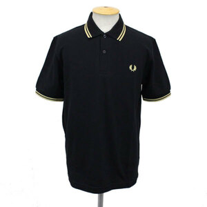 FRED PERRY (フレッドペリー) M12N TWIN TIPPED FP SHIRT (ライン入りポロシャツ) イングランド製 全7色 FP264 Black / Champagne-36