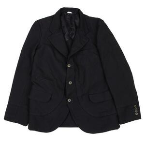 コムデギャルソン オムドゥCOMME des GARCONS HOMME DEUX 製品染めポリテーラードジャケット 紺S