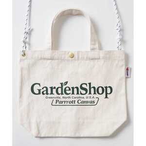 パロットキャンバス ガーデンショップ ロゴ ミニバッグ 生成り 32×26×10cm #PC23115004-KINARI Gardenshop Logo Mini Bag 新品 未使用