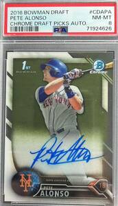 MLBカード 2016 Bowman Draft 「Pete・Alonso」ピート・アロンソ　Chrome Draft Picks Auto.直筆直書きサインカード