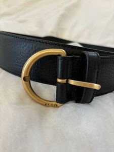 GUCCI レザー　ブラック　ベルト　レディース　101cm 美品