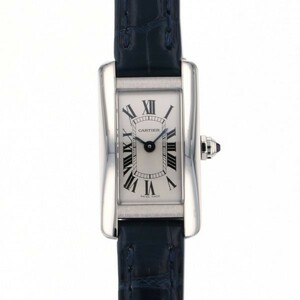 カルティエ Cartier タンク アメリカン ミニ WSTA0032 シルバー文字盤 中古 腕時計 レディース