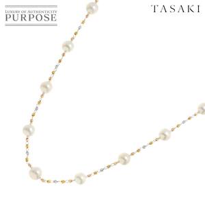 タサキ TASAKI アコヤ真珠 7.1-6.6mm ネックレス 82cm K18 WG YG PG スリーゴールド 750 田崎真珠 パール Necklace 90247947