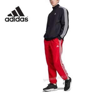 ★送料230円 adidas【XL】セットアップ ジャージ アディダス 新品 上下 スポーツ カジュアル 運動 上着 長ズボン ジャケット 黒 赤 6060