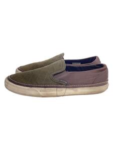 VANS◆Barbour Waxed CLASSIC SLIP-ON/US8.5/カーキー