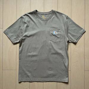 00s carhartt カーハート 半袖Tシャツ ポケT ワンポイント Mサイズ ポケット ベージュ