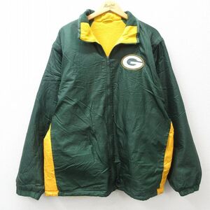 XL/古着 長袖 ジャケット メンズ 00s NFL グリーンベイパッカーズ リバーシブル 大きいサイズ 緑 グリーン アメフト スーパーボウル 25jan2