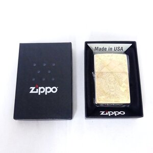 ジッポー ZIPPO 聖観世音菩薩 ライター ゴールドカラー 喫煙具 コレクション 未使用品 /2405C