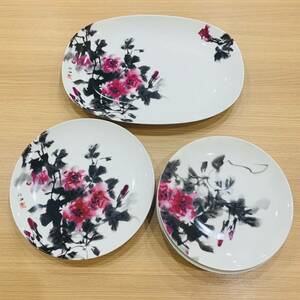 【H11828EM】1円～ 同梱不可 Noritake ノリタケ ISETAN 伊勢丹 UKAI UCHIYAMA 内山雨海 プレート 9点セット 墨絵 お皿 インテリア 食器 