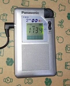 RF-ND150 Panasonic パナソニック 美品 受信確認済 完動品 イヤホン付 AM FM 通勤 競馬 防災 登山 名刺サイズ キッチン オフィス 001185