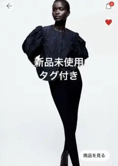 新品Ｈ＆Ｍ　バルーンスリーブブラウス　黒のブラウス　ブラック　半袖