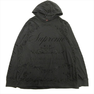 23ss シュプリーム SUPREME セレーブル フードッド Celebre Hooded L/S Top パーカー フロッキー ロゴ カットソー L 黒 ブラック メンズ