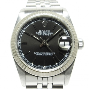 ROLEX(ロレックス) 腕時計 デイトジャスト 68274 レディース SS×K18WG/18コマ 黒