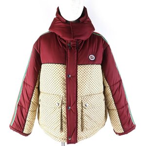 未使用品△GUCCI グッチ 21-22AW 663279 GGパラシュートナイロン GGマーモントワッペン ウェブライン パデットジャケット 38 正規品