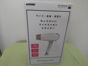 【送料割安】【未使用品】IZUMI イズミ マイナスイオンドライヤー DR-RM38-W ホワイト