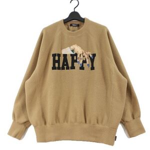 UNDERCOVER アンダーカバー 23AW ハンドビーズ ポーラボア ラグランプルオーバー HAPPY 3 ベージュ