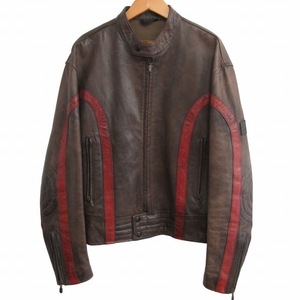 ベルスタッフ Belstaff BLACK PRINCE DAYTONA ブラックプリンス デイトナ レザー シングルライダースジャケット ブラウン S IBO52